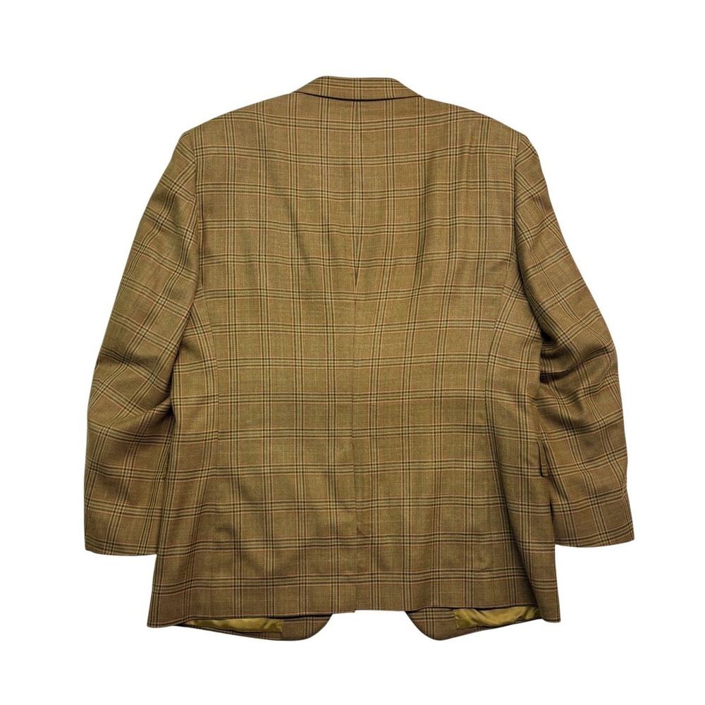 Jos A Bank 43R Honey Brown Red Plaid Blazer Jacket Sport Suit Coat Silk Wool - Picture 8 of 12